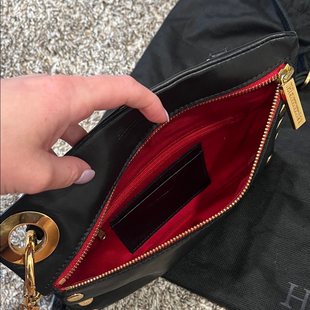 Hammitt Black and Gold Purse with Red Accent - Picture 3 of 3
